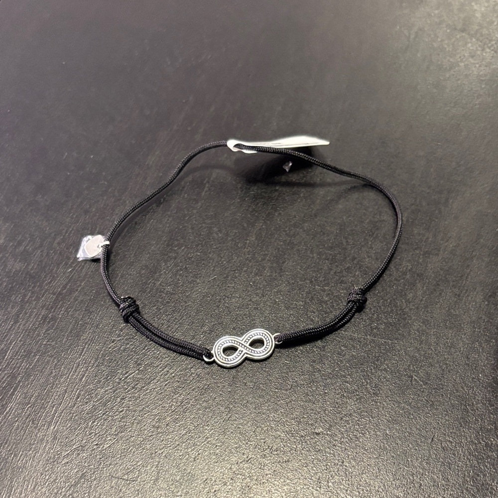 Thomas Sabo Black and Silver Infinity Charm Cord Bracelet